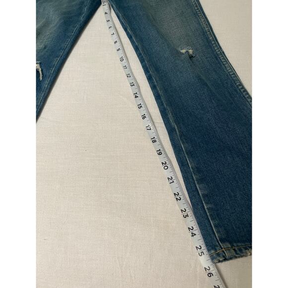 AMO Babe w/ hem denim jeans wash: thrifted with destroy size 26 - Picture 8 of 9